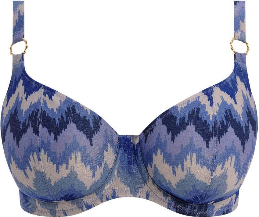 Freya niet-voorgevormde beugel bikinitop Arizona Wave met lurex blauw