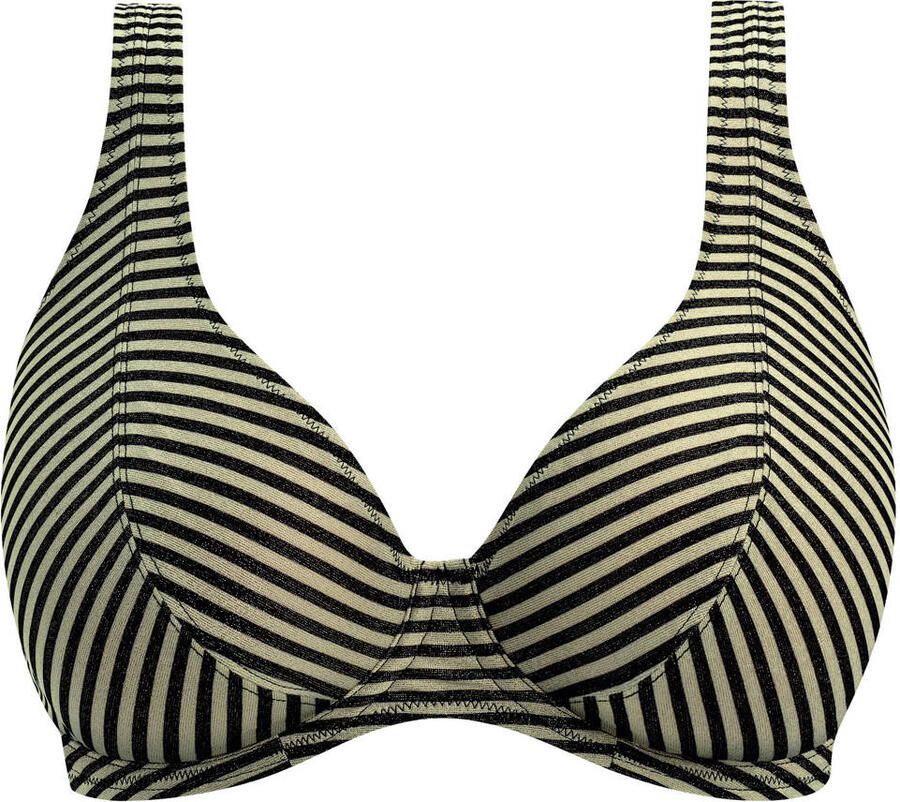 Freya niet-voorgevormde beugel bikinitop Arizona Wave met lurex zwart beige - Foto 2