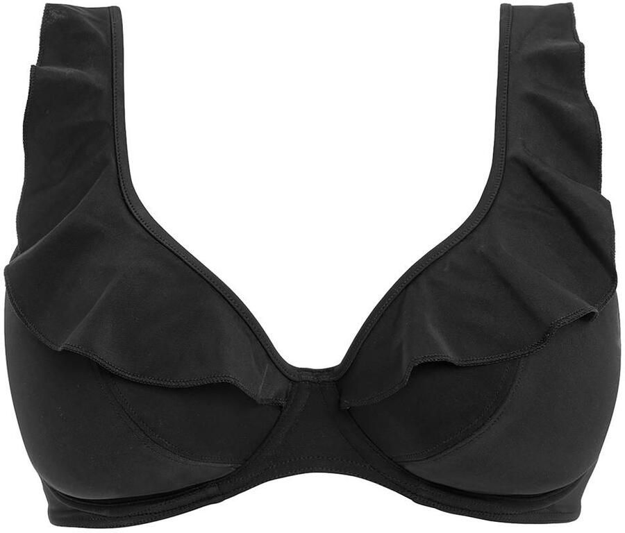 Freya niet-voorgevormde beugel bikinitop Jewel Cove met ruches zwart - Foto 2