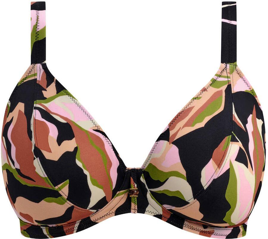 Freya niet-voorgevormde beugel bikinitop Ocean Avenue zwart multi