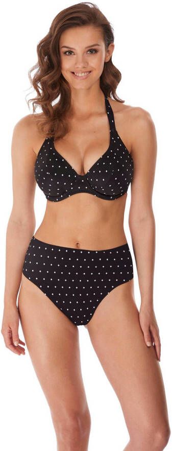 Freya high waist bikinibroekje Jewel Cove met stippen zwart