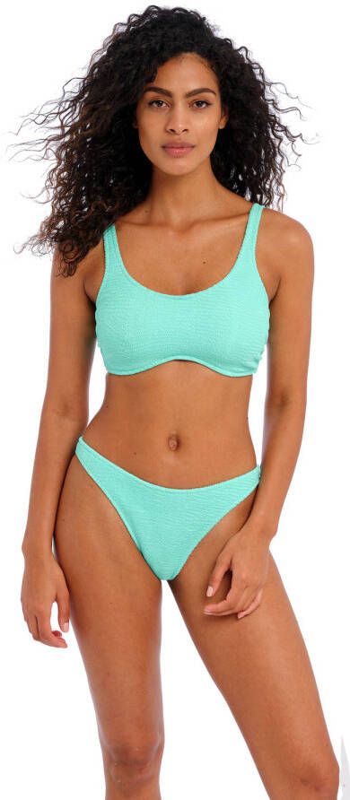 Freya voorgevormde beugel bikinitop Ibiza Waves met textuur turquoise