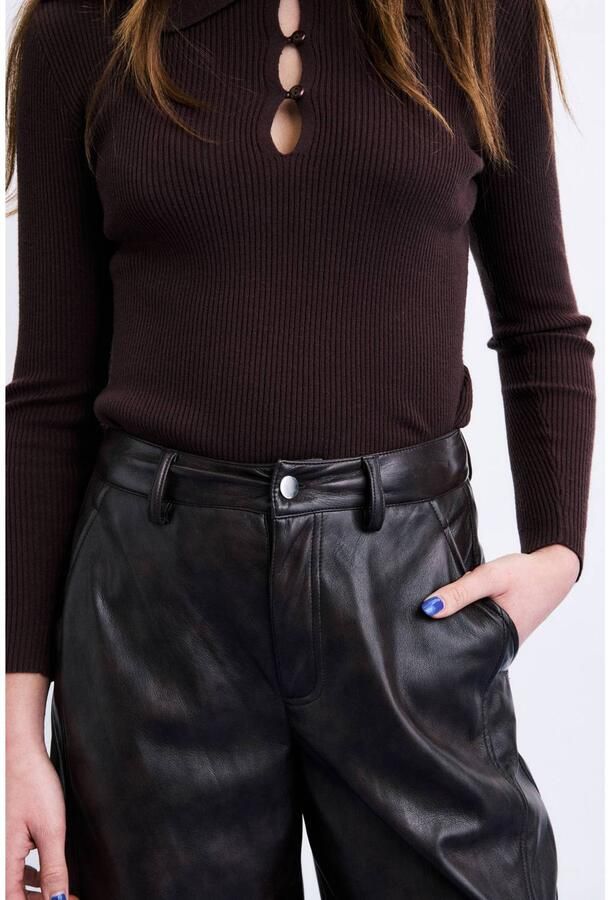 FRNCH barrel broek donkerbruin
