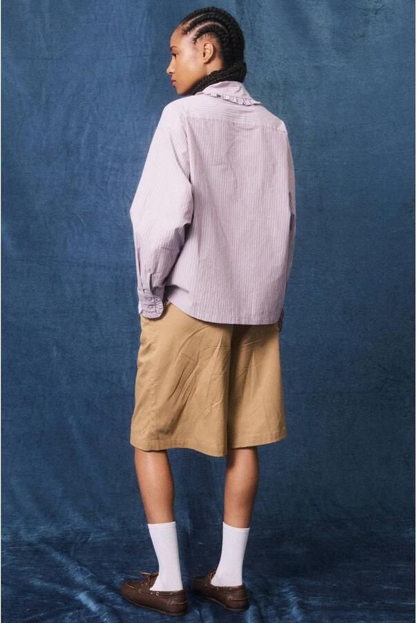 FRNCH blouse met krijtstreep lila - Foto 3