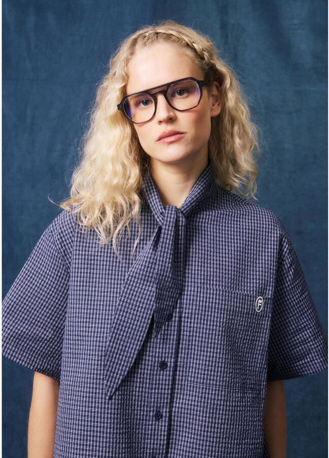 FRNCH geruite blouse blauw