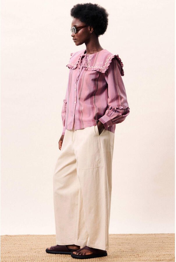 FRNCH gestreepte blouse paars