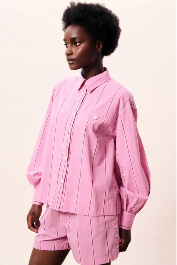 FRNCH gestreepte blouse roze