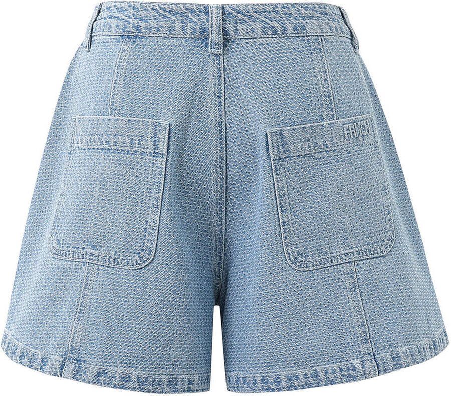 FRNCH high waist denim short light blue denim