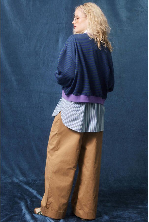 FRNCH katoenen gestreepte trui blauw - Foto 3