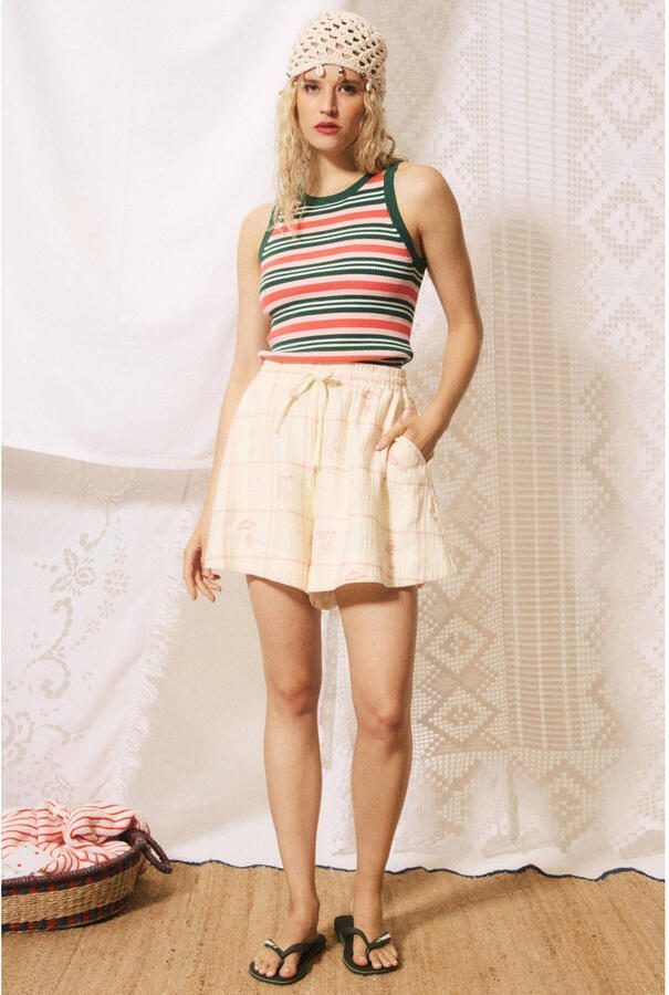 FRNCH loose fit casual short met print ecru - Foto 2
