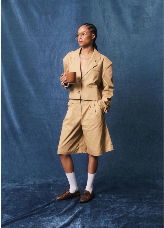 FRNCH straight leg bermuda short camel