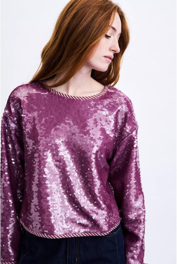 FRNCH top met pailletten roze