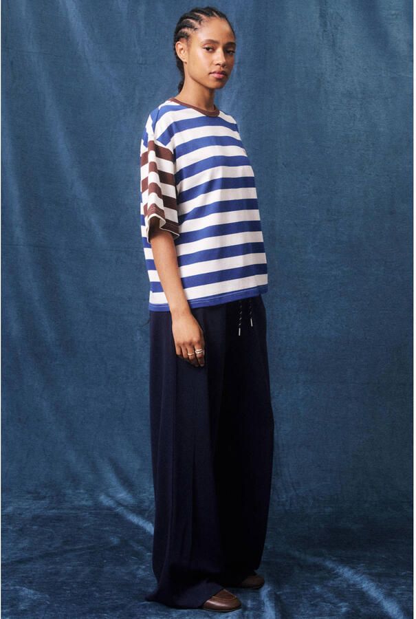 FRNCH wide leg broek blauw - Foto 2