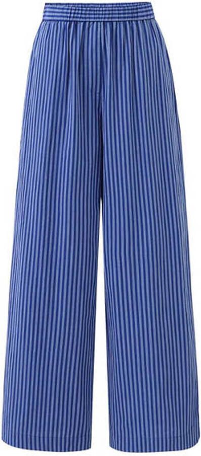 FRNCH wide leg gestreepte broek blauw - Foto 2
