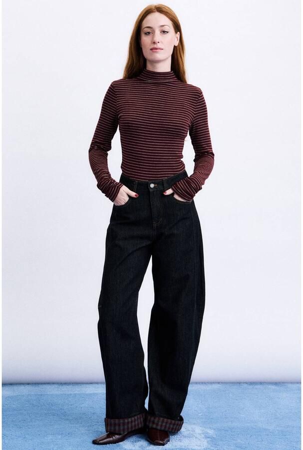 FRNCH wide leg jeans donkerblauw denim - Foto 3