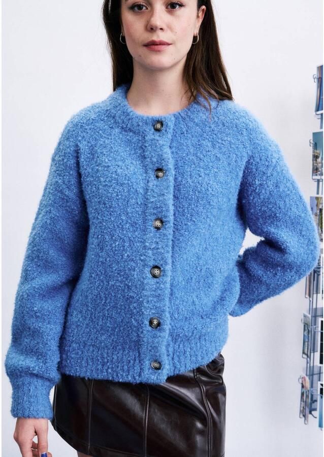 FRNCH wollen gebreid vest blauw