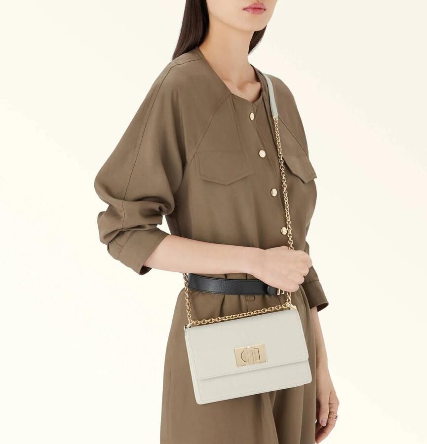 Furla leren crossbody tas 1927 Mini wit