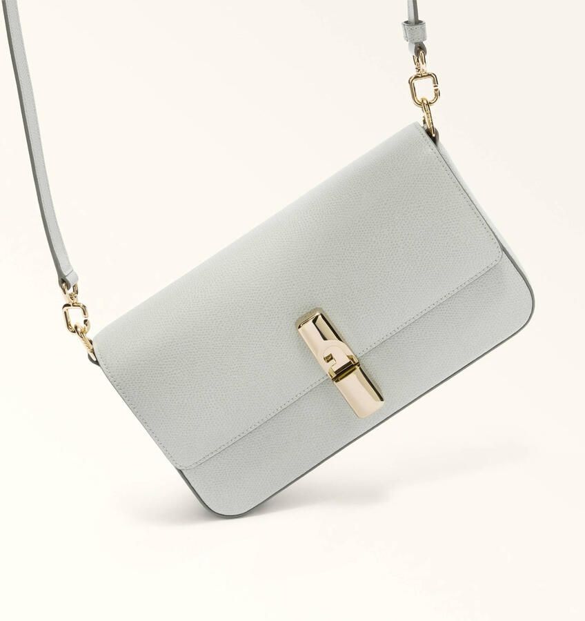 Furla leren crossbody tas Iride S lichtgrijs - Foto 3