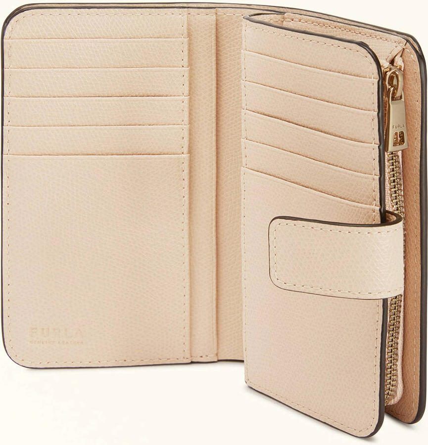 Furla leren portemonnee Camelia Compact M poederroze - Foto 3