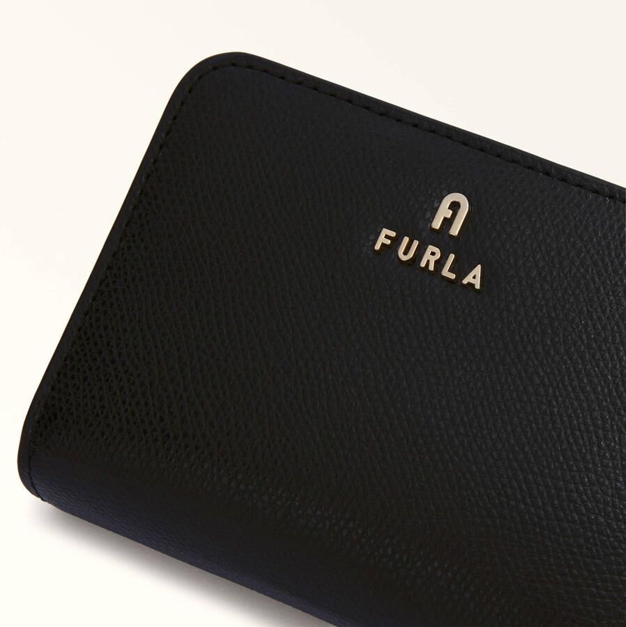 Furla Compacte Portemonnee van Bedrukt Leer met Meerdere Kaartsleuven Zwart Dames - Foto 2
