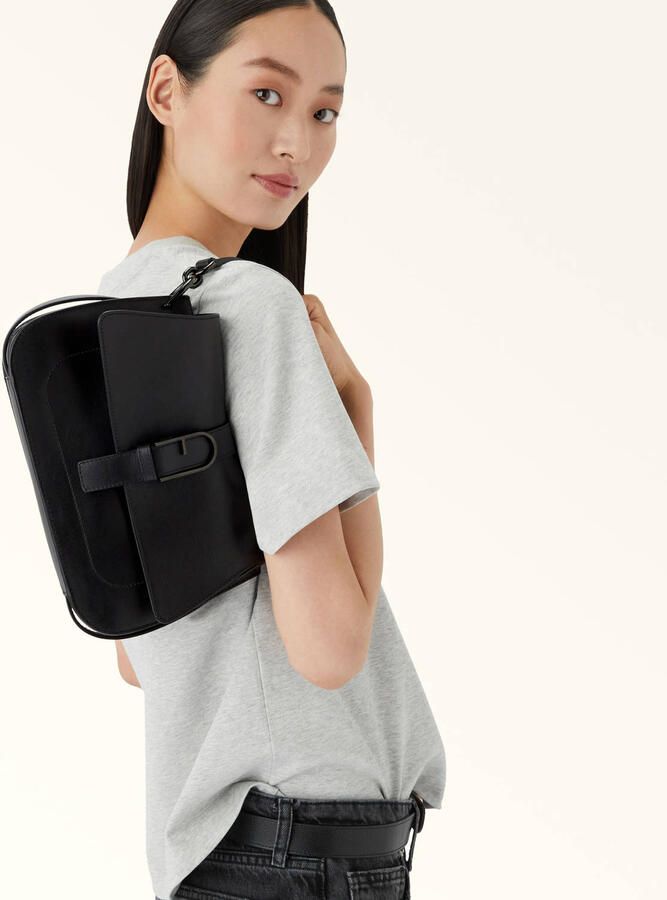 Furla Zwarte Schoudertas met Klep Sluiting Black Dames - Foto 2