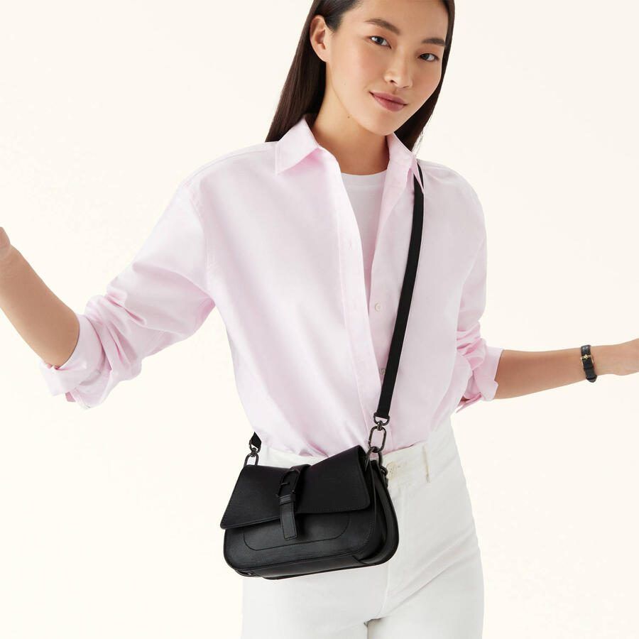 Furla Zwarte leren handtas met afneembaar handvat en schouderriem Black Dames - Foto 2