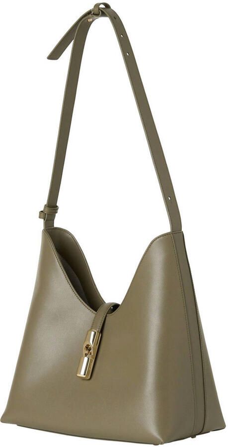 Furla leren schoudertas Goccia M olijfgroen - Foto 2