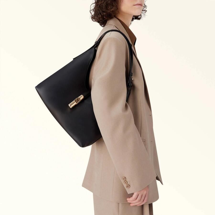 Furla Leren schoudertas met metalen logo Black Dames - Foto 3