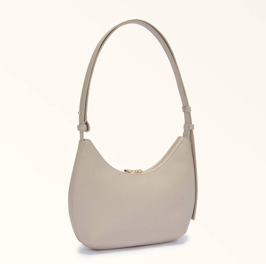 Furla Beige Leren Handtas met Korrelige Textuur White Dames - Foto 3
