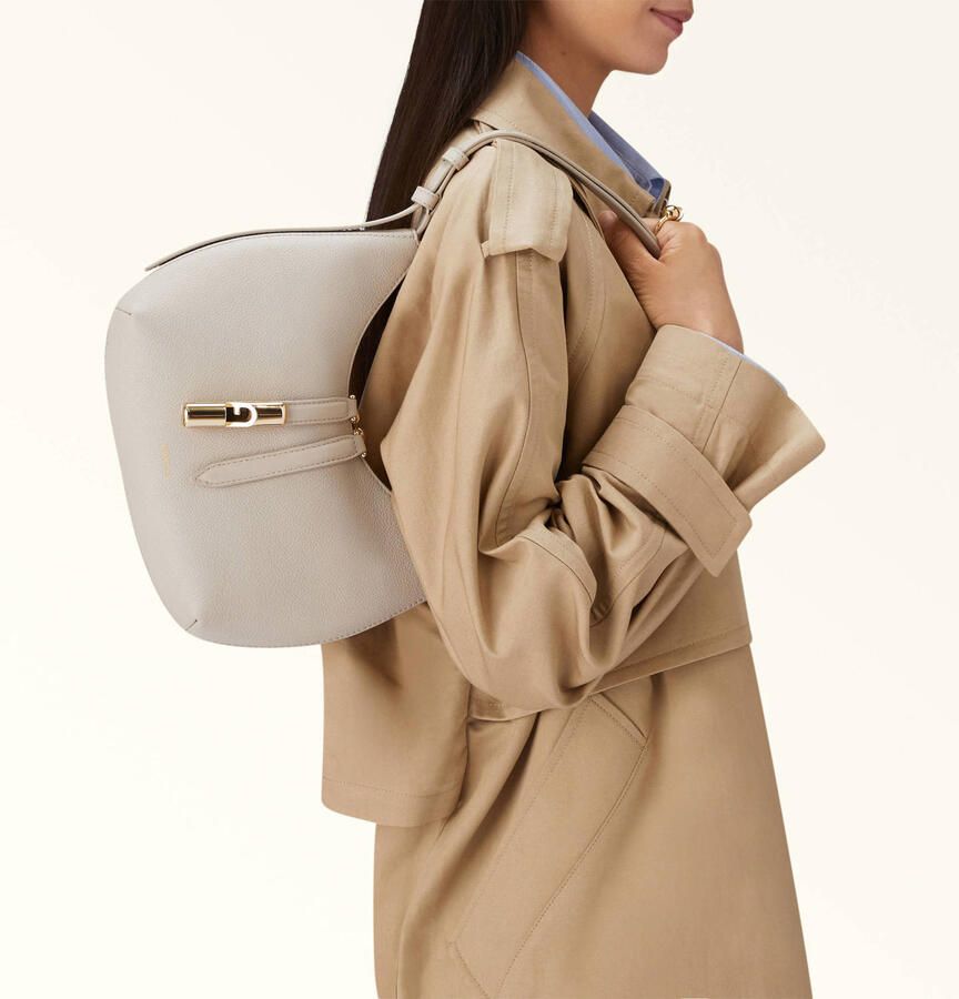 Furla Beige Leren Handtas met Korrelige Textuur White Dames - Foto 2