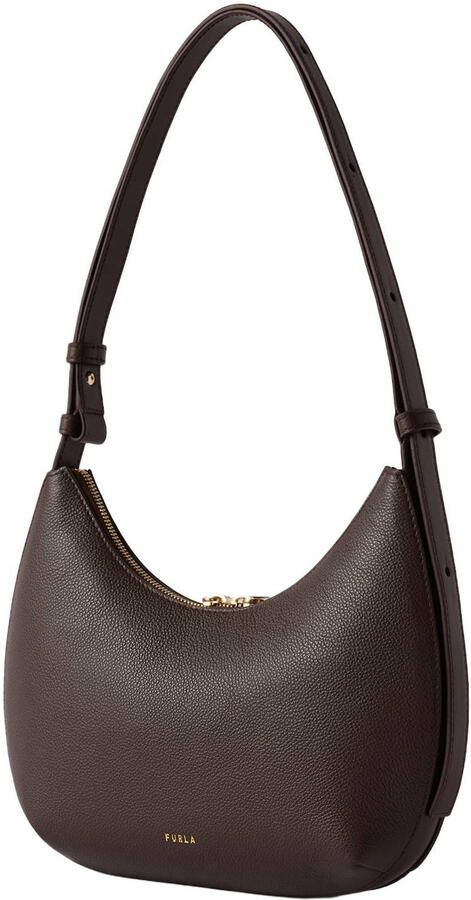 Furla leren schoudertas Goccia S donkerbruin - Foto 3