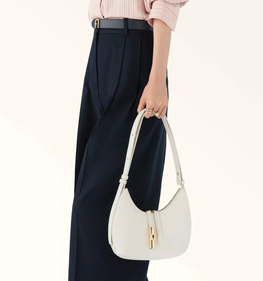 Furla leren schoudertas Goccia S ecru - Foto 2