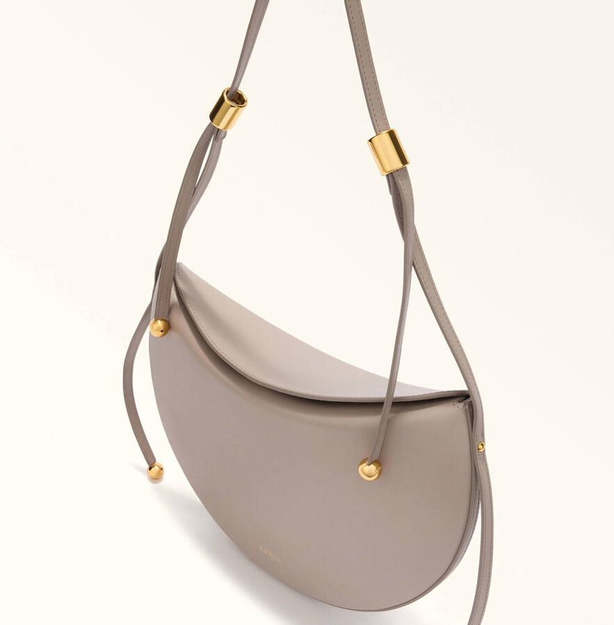 Furla leren schoudertas Moonstone beige - Foto 3