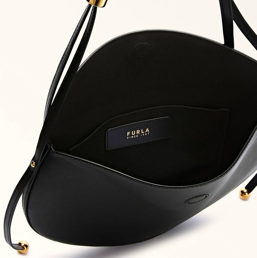 Furla leren schoudertas Moonstone zwart - Foto 2