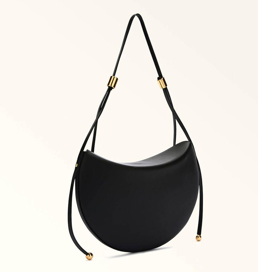 Furla leren schoudertas Moonstone zwart - Foto 3