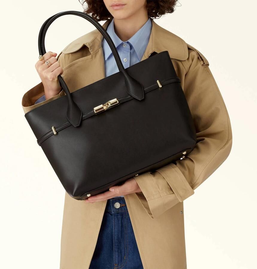 Furla Zwarte leren handtas Damescollectie Black Dames