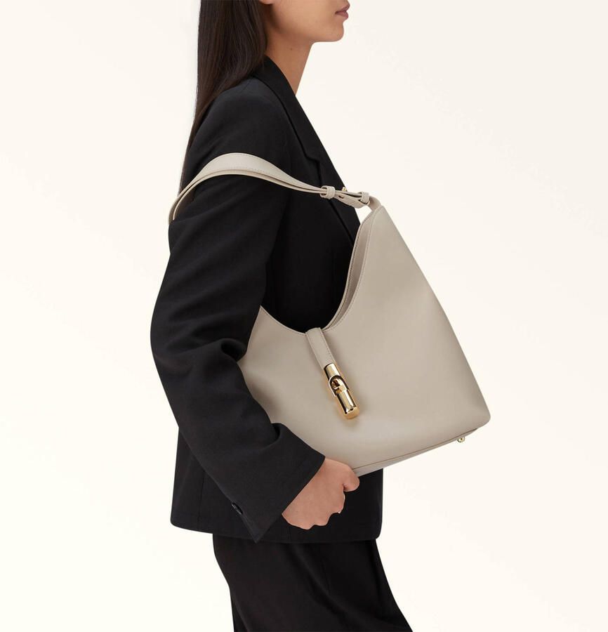 Furla Zachte en gedestructureerde hobo-tas Beige Dames