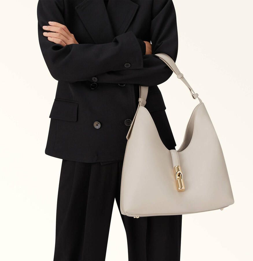 Furla Zachte en gedestructureerde hobo-tas Beige Dames - Foto 3