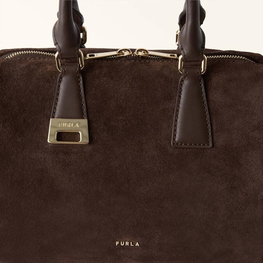 Furla suède handtas Olivia M donkerbruin - Foto 2