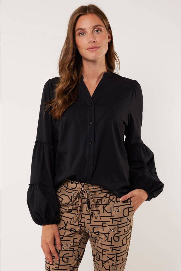 G-maxx blouse Aimy van gerecycled polyester zwart