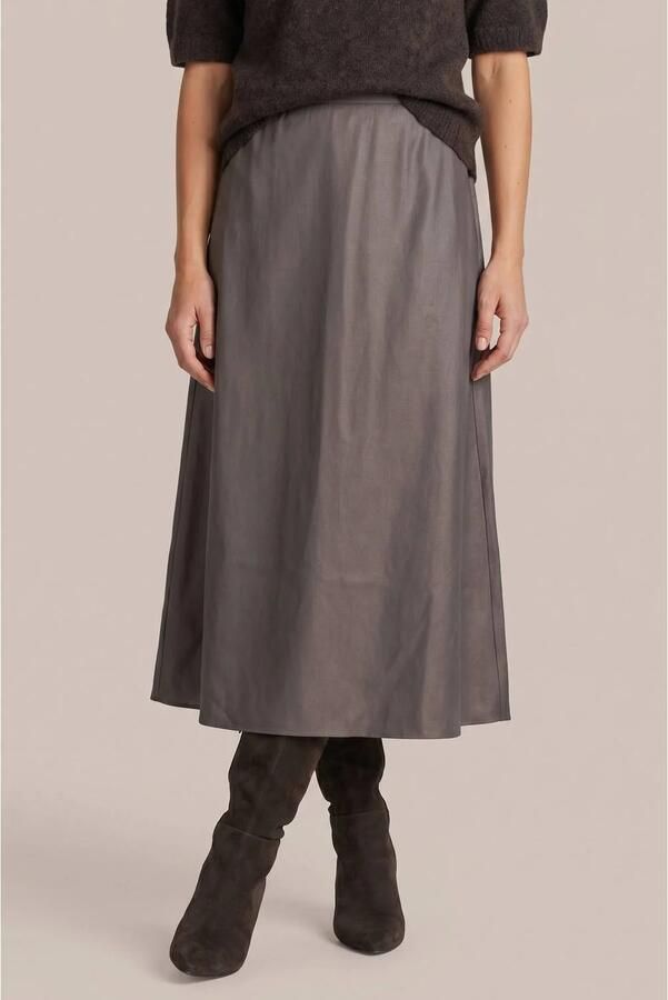 G-maxx A-lijn midi rok taupe