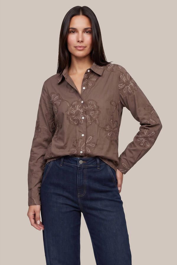 G-maxx blouse met borduursels bruin