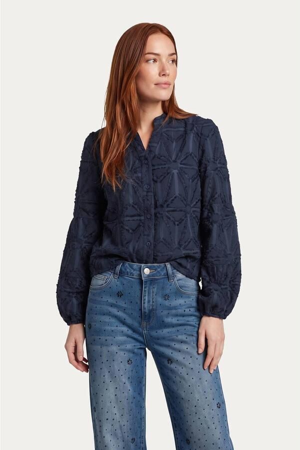G-maxx blouse met print donkerblauw