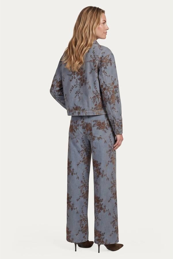 G-maxx denim wide leg gebloemde broek blauw - Foto 2
