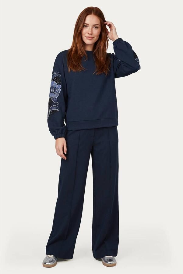 G-maxx gebloemde sweater donkerblauw - Foto 2