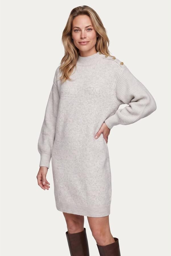 G-maxx gebreide jurk met wol beige