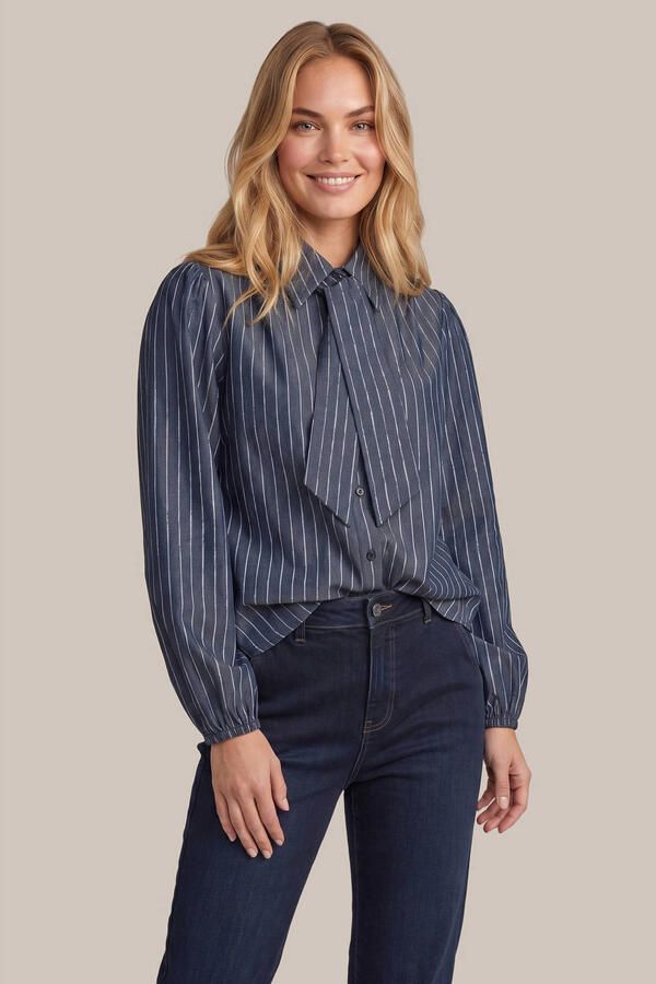 G-maxx gestreepte blouse donkerblauw