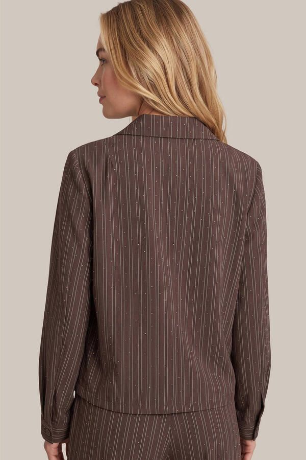 G-maxx gestreepte blouse met strass-steentjes bruin - Foto 3