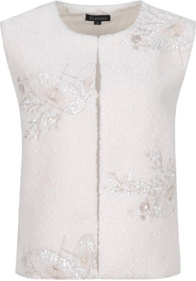 G-maxx gilet met pailletten ecru