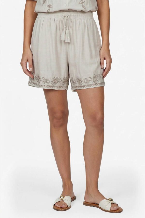 G-maxx high waist bermuda short met paisley print zand